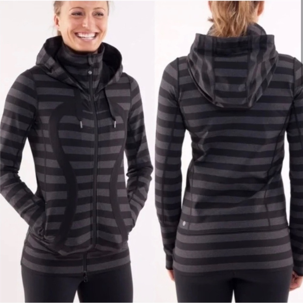 Lululemon In Stride zip hoodie - black stripe
